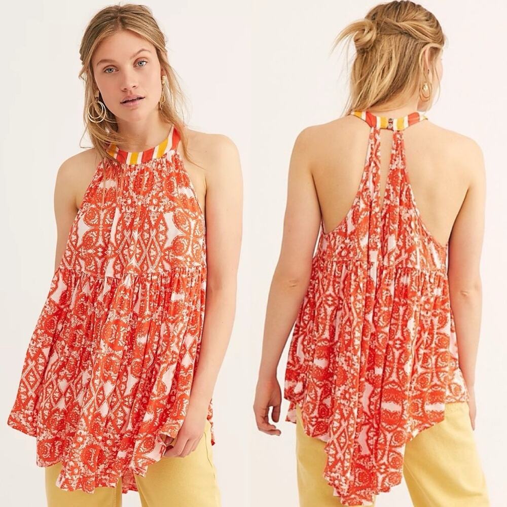Free People Mimi Tunic Lavender Combo size Large